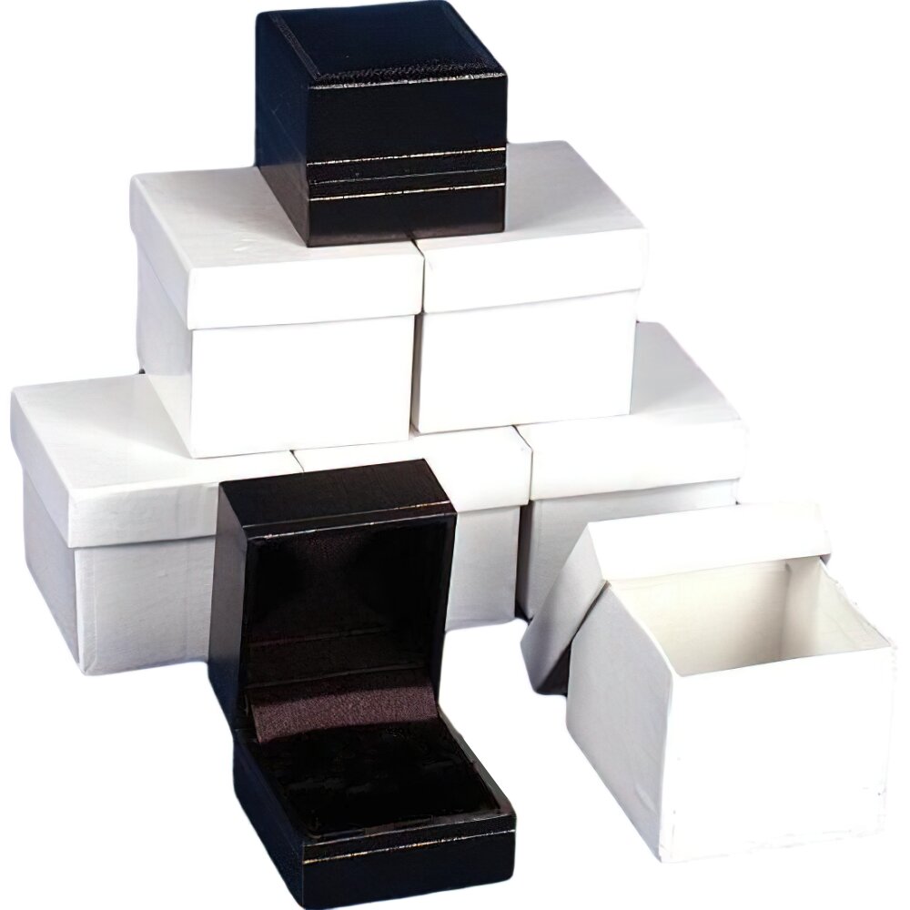 6 Ring Gift Boxes Black Leather Jewelry Case Display Michaels