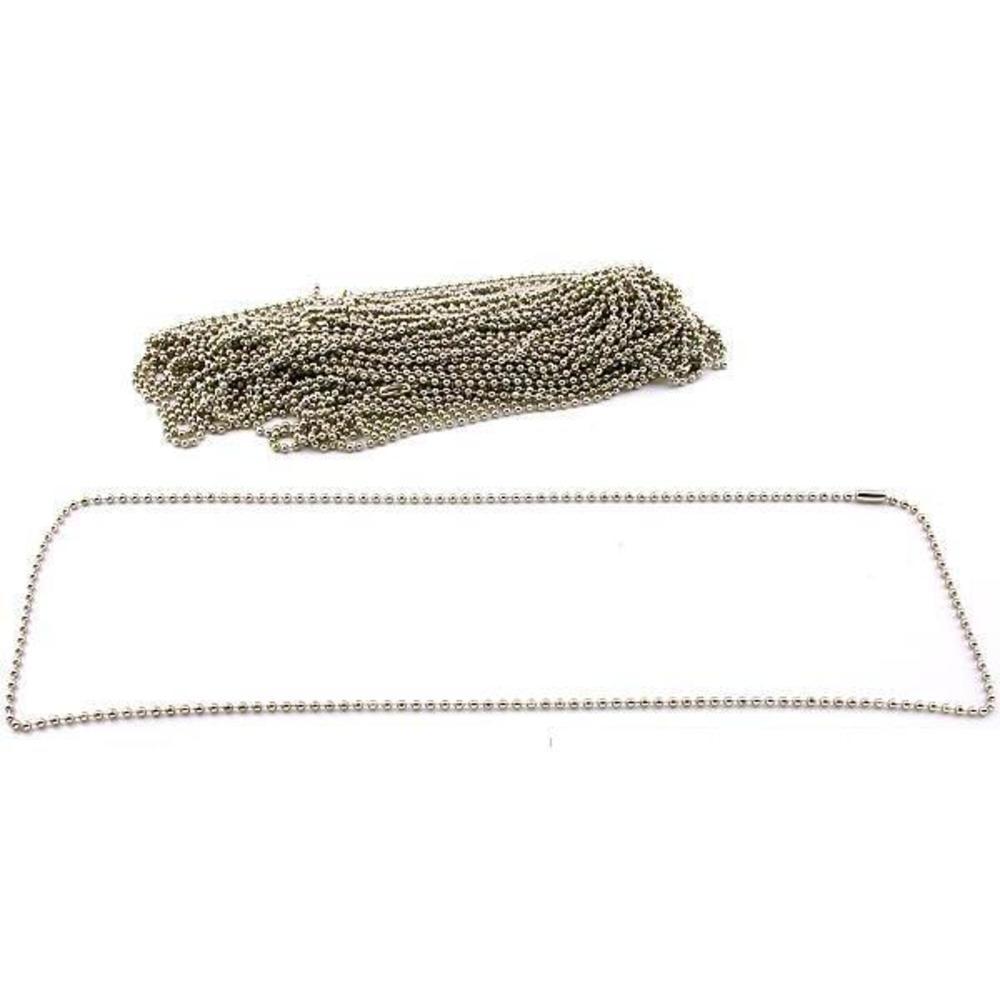 Bead Chains Nickel Plated 24&#x22; 24Pcs