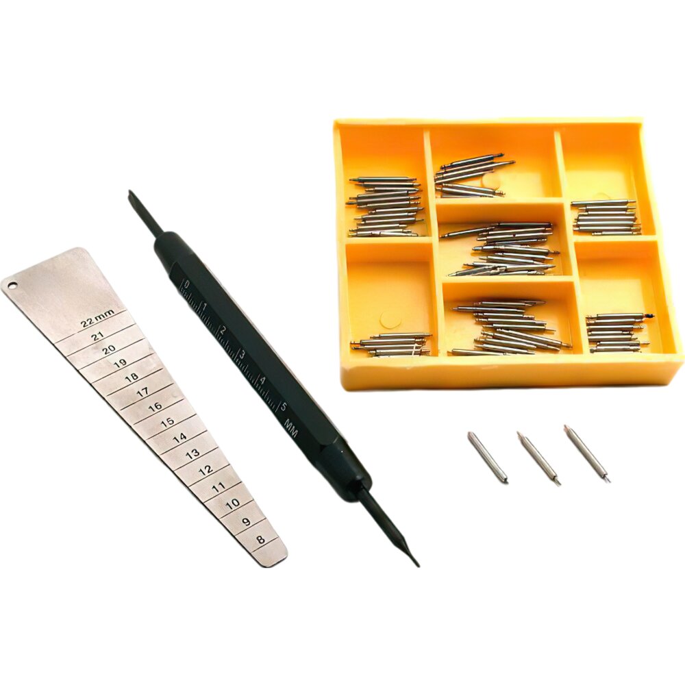 100 Spring Bars Watch Band Link Pin Remover Gauge Watchmaker Tools