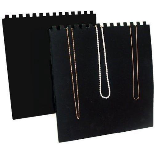 2 Black Flocked Chain &#x26; Necklace Displays