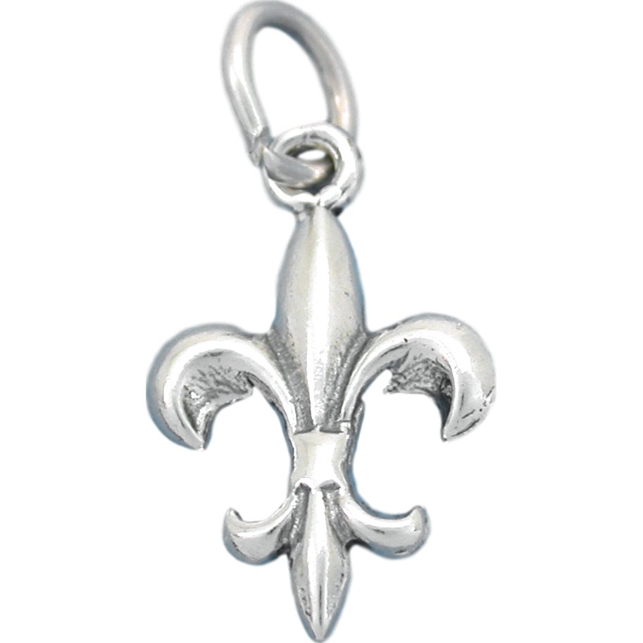 Sterling Silver Fleur-De-Lis Cast Charm Jewelry 19x12mm