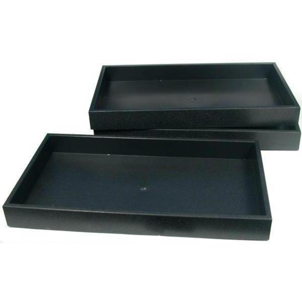 3 Black Plastic Jewelry Display Trays Storage Containers Units