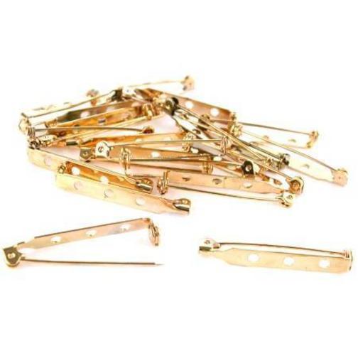 20 Bar Pin Backs Broach Hat Badge Jewelry Safety Parts