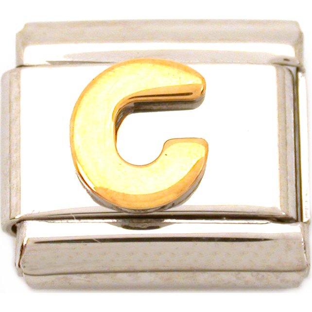 G Italian Charm Gold Plated Letter