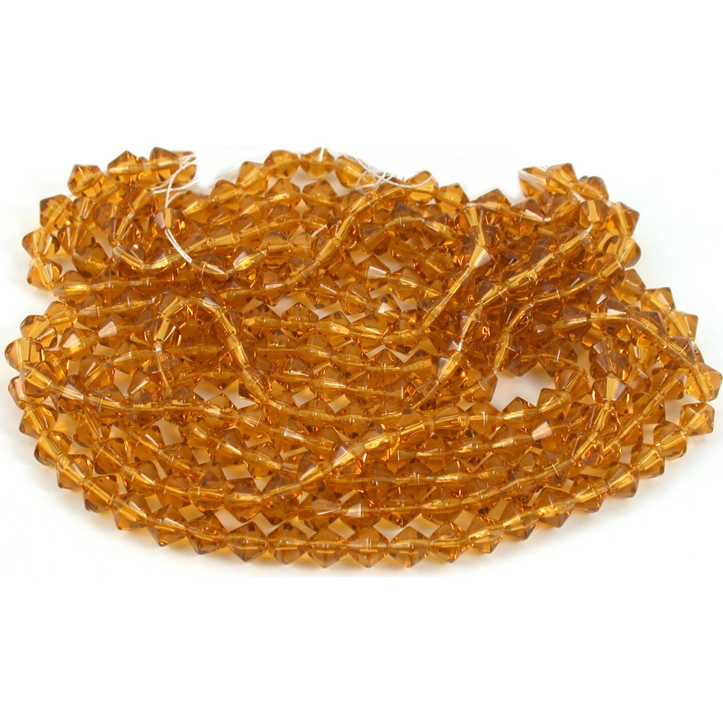 Bicone Faceted Fire Polished Chinese Crystal Beads Topaz 6mm 5 13" Strands