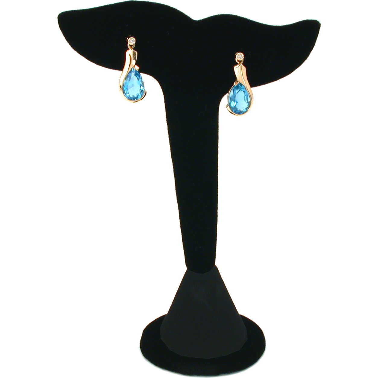 Black Velvet Leaf Earring Display Stand Showcase 5&#x22;
