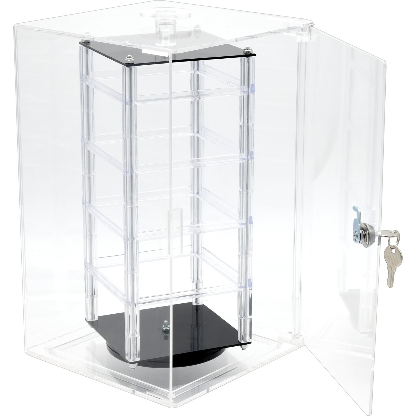 Locking Revolving Rotating Earrings Display Case Stand 32 2" Cards, 13 3/4" High