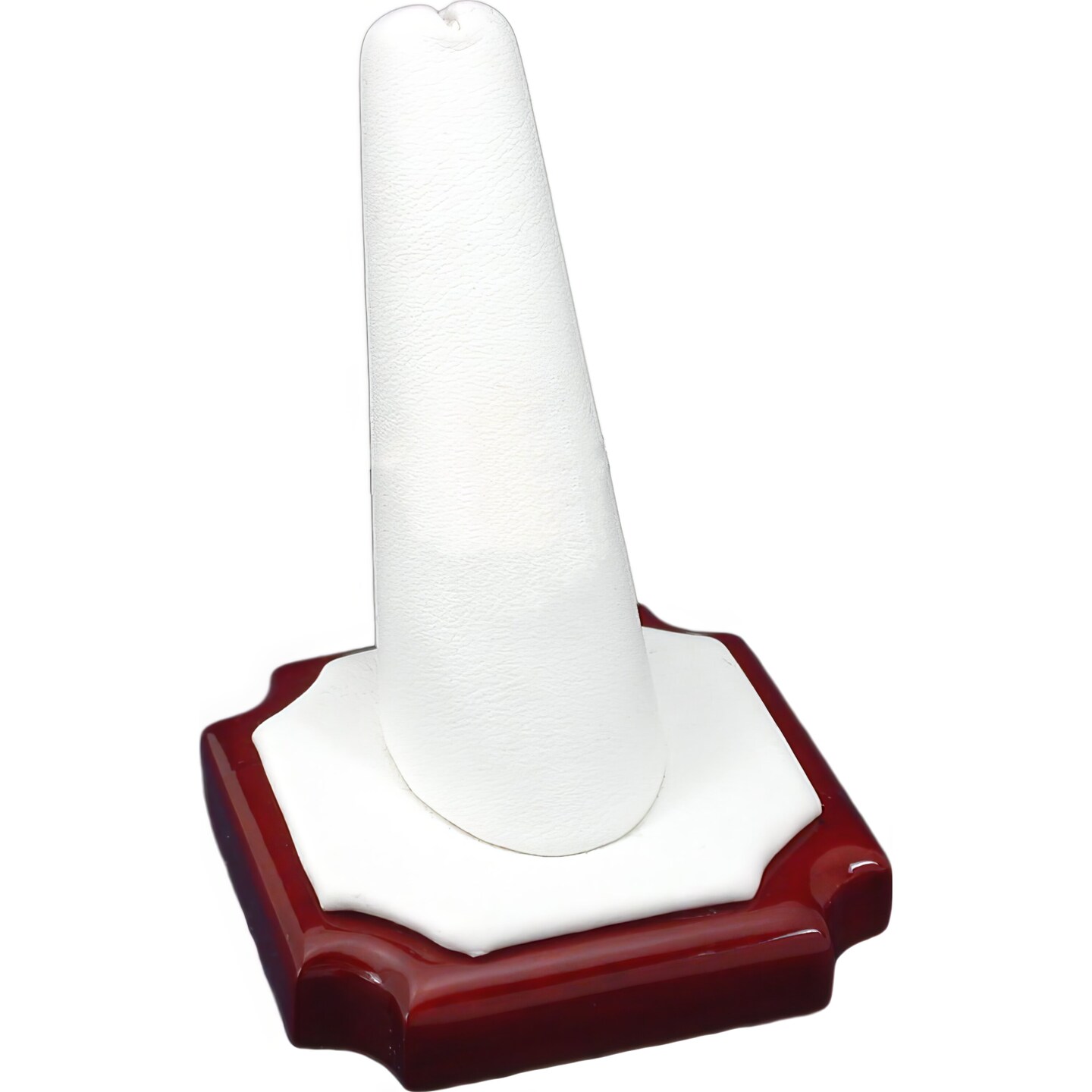 White Faux Leather Rosewood Finger Ring Showcase Display New Kit 24 Pcs