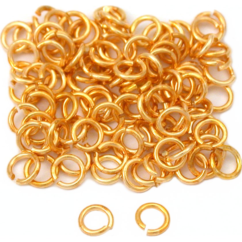 100 Gold Plated Open Jump Rings Connectors Findings 3mm