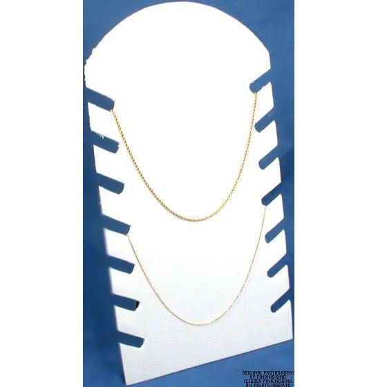 Necklace Display Chain Jewelry White Flocked Showcase