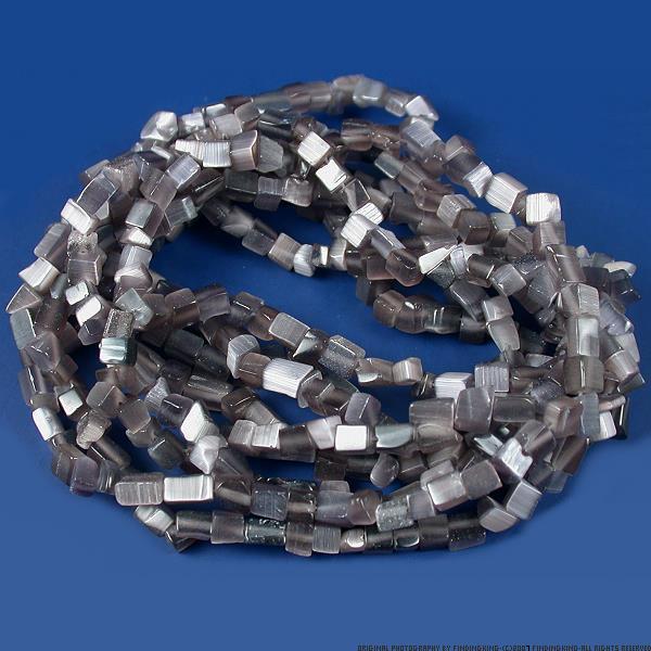 Smoke Fiber Optic Chip Beads Jewelry Beading 2 34&#x22; Str