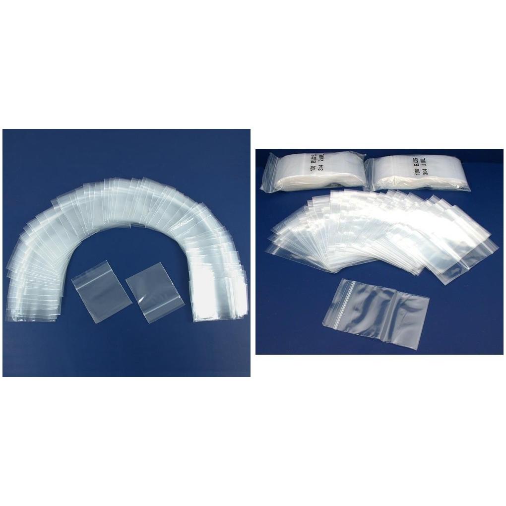 Reclosable Resealable Self Sealing Plastic Bags 2 Mil 2&#x22; x 2&#x22; &#x26; 3&#x22; x 4&#x22; 600 Pcs