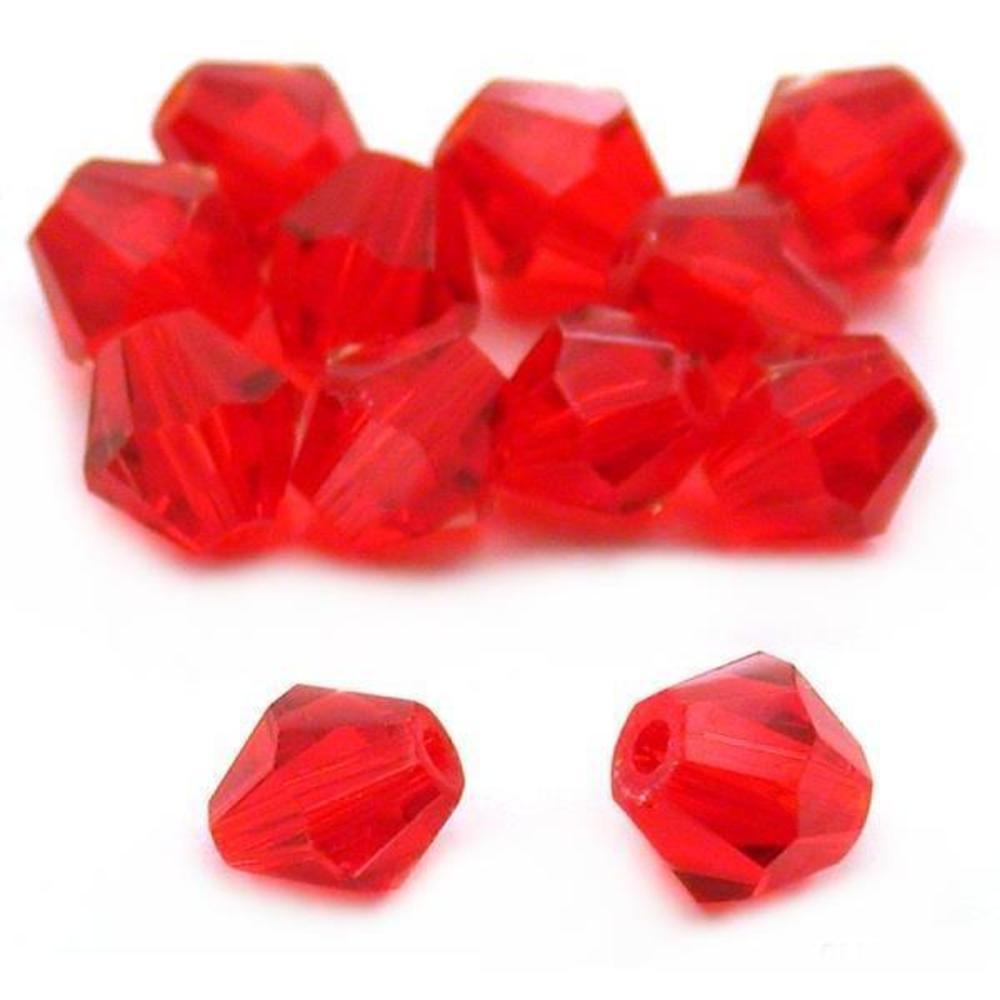12 Red Swarovski Crystal Bicone Beads 6mm