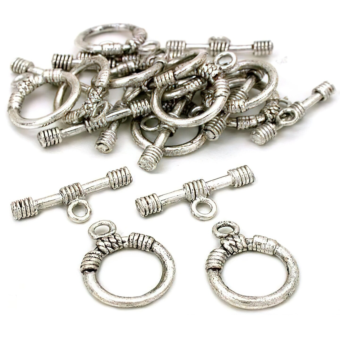 Bali Toggle Clasps Antique Silver Plated Part Approx 12