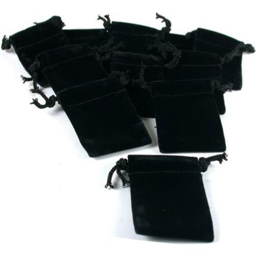 Black Velvet Gift Bag Drawstring Jewelry Pouches 2" Kit 144 Pcs