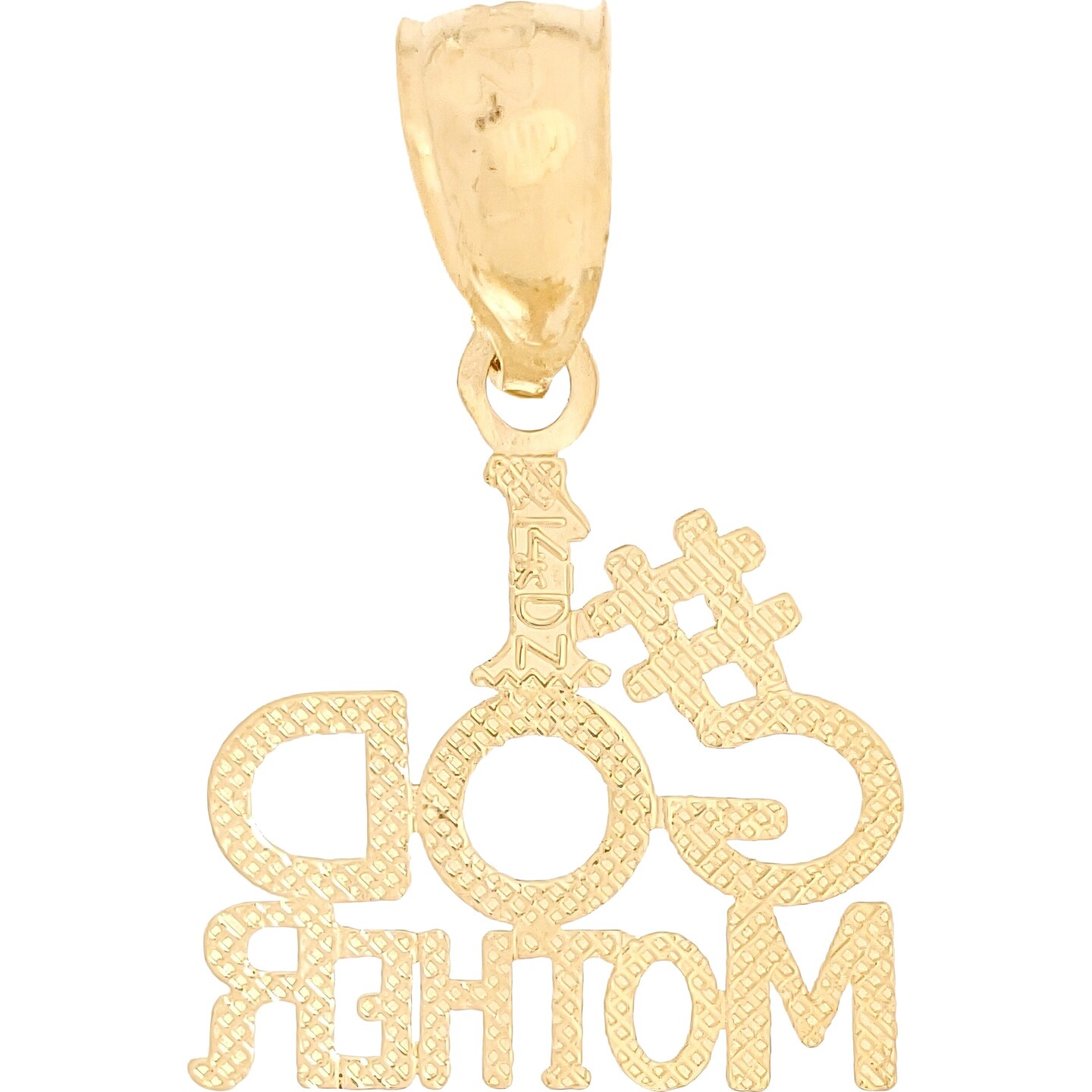#1 Godmother Charm Diamond-Cut 14k Gold 13mm