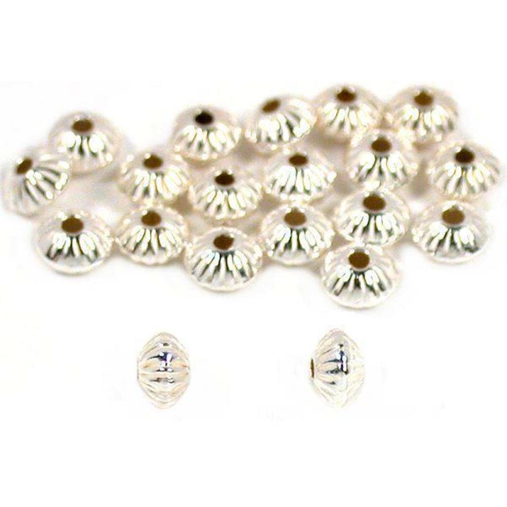 20 Corrugated Saucer Beads Sterling Silver Beading Part