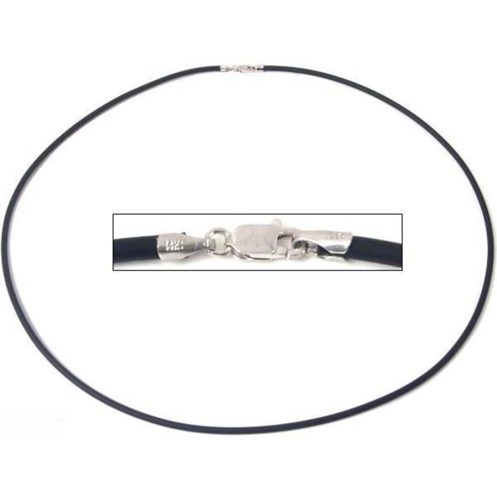 Rubber Cord Necklace Black 18&#x22;