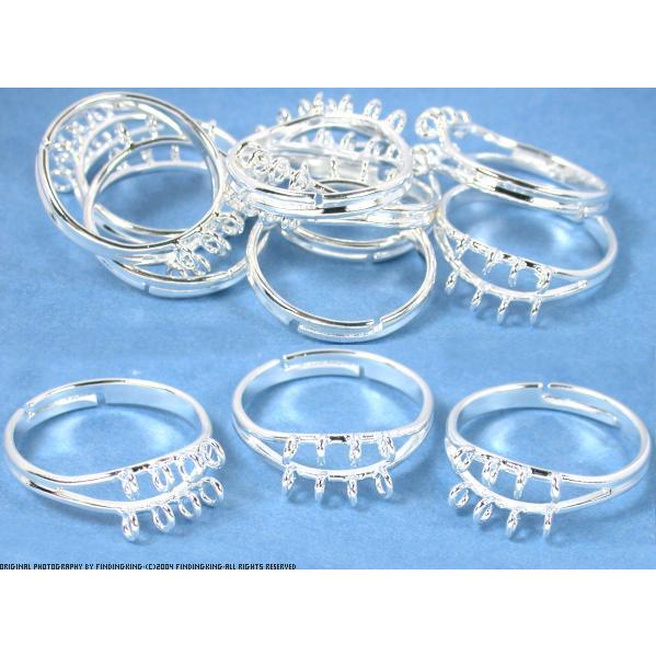 12 Silver Finger Ring Jewelry Findings Charm Beading