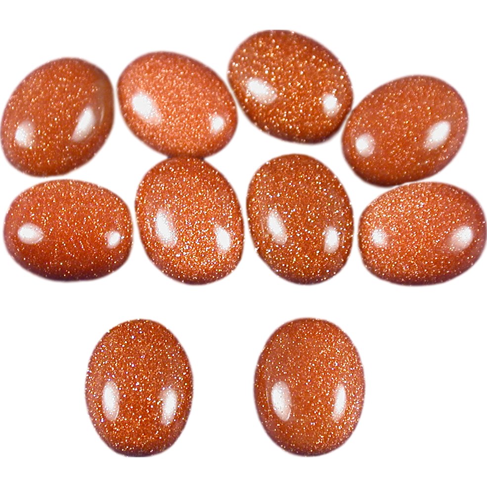 10 Goldstone Oval Cabochons 8 x 10mm