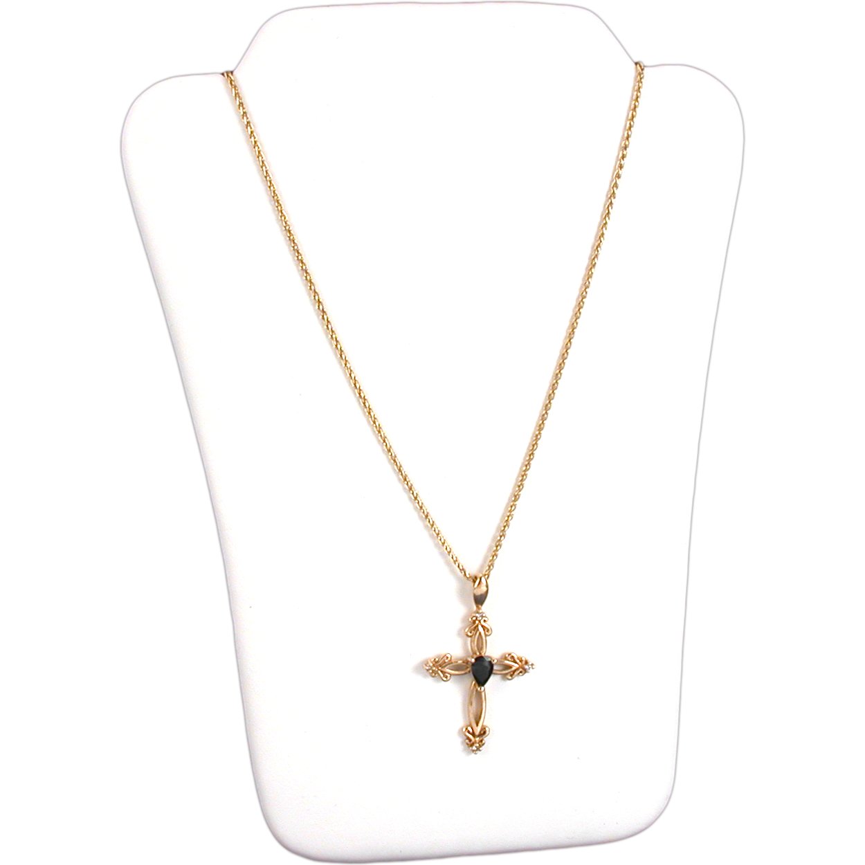6 White Leather Chain Necklace Easel Jewelry Displays