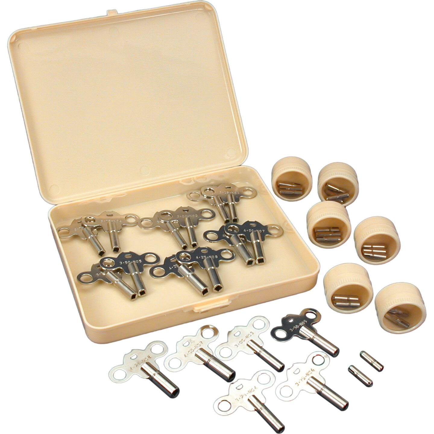 70 Clock Pocket Watch Crank Keys Tool Sz 00-16 2-6.25mm