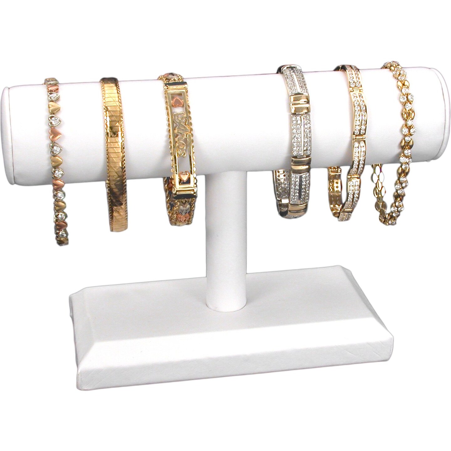 White Earring Necklace Bracelet Jewelry Display 7Pc Set