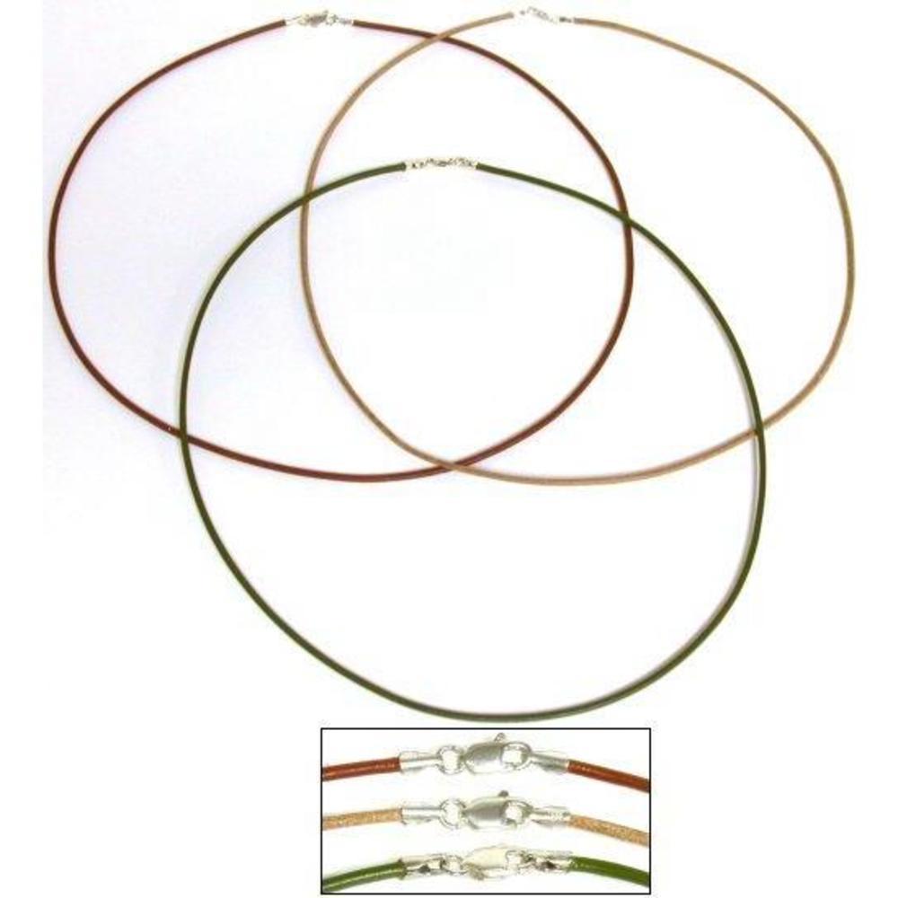 Leather Cord Necklaces 16&#x22; 3Pc Set