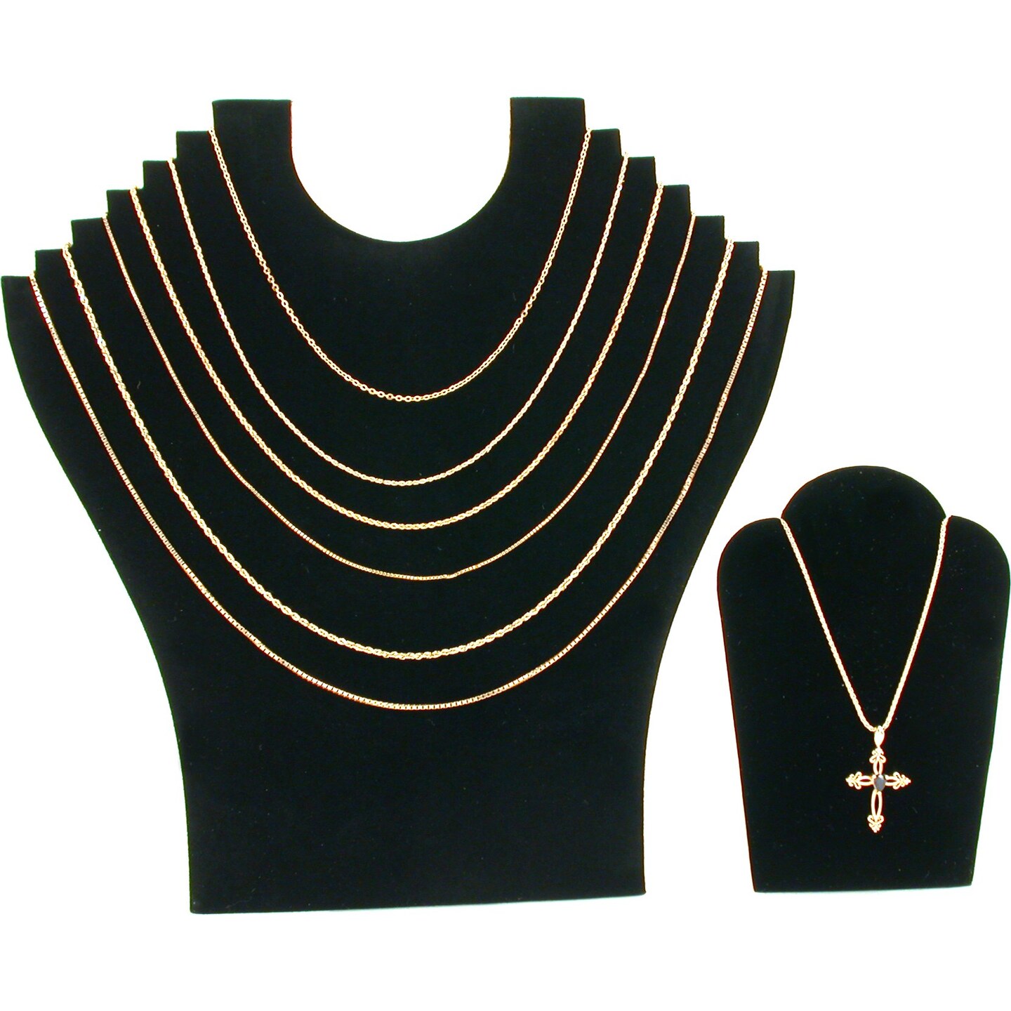 Black Velvet Necklace Jewelry Displays 8 Pc Set New