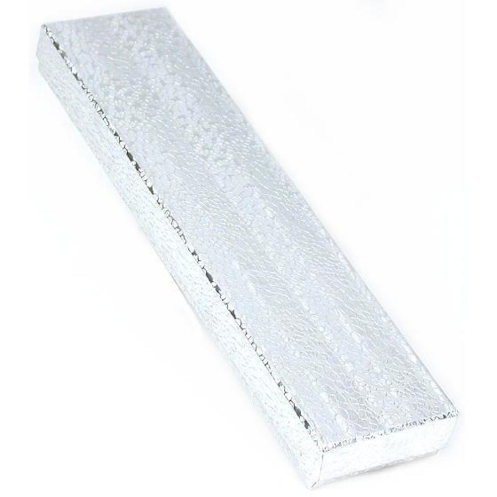 25 Silver Cotton Boxes Bracelet Watch Gift Box Display 8 1/8&#x22;