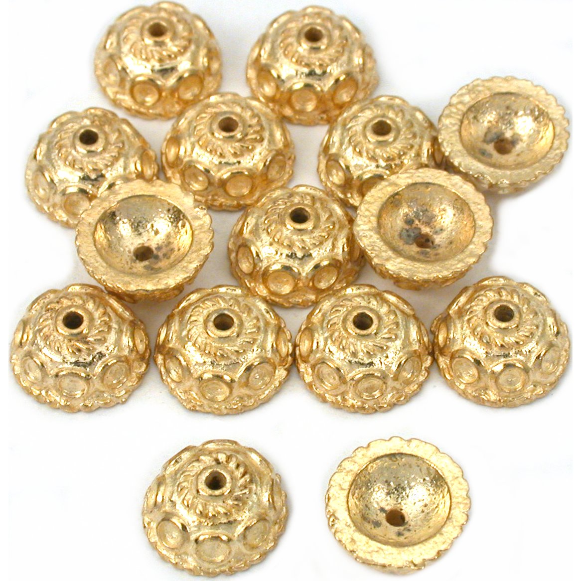 Bali Rope Bead End Caps Gold Plate Part 9.5mm Approx 14