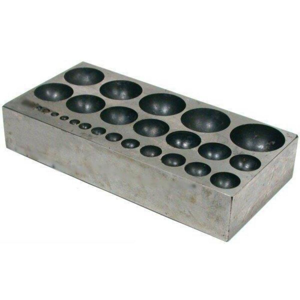 12 Steel Dapping Punches & Flat Steel Dapping Block Doming Shaping Forming Tools