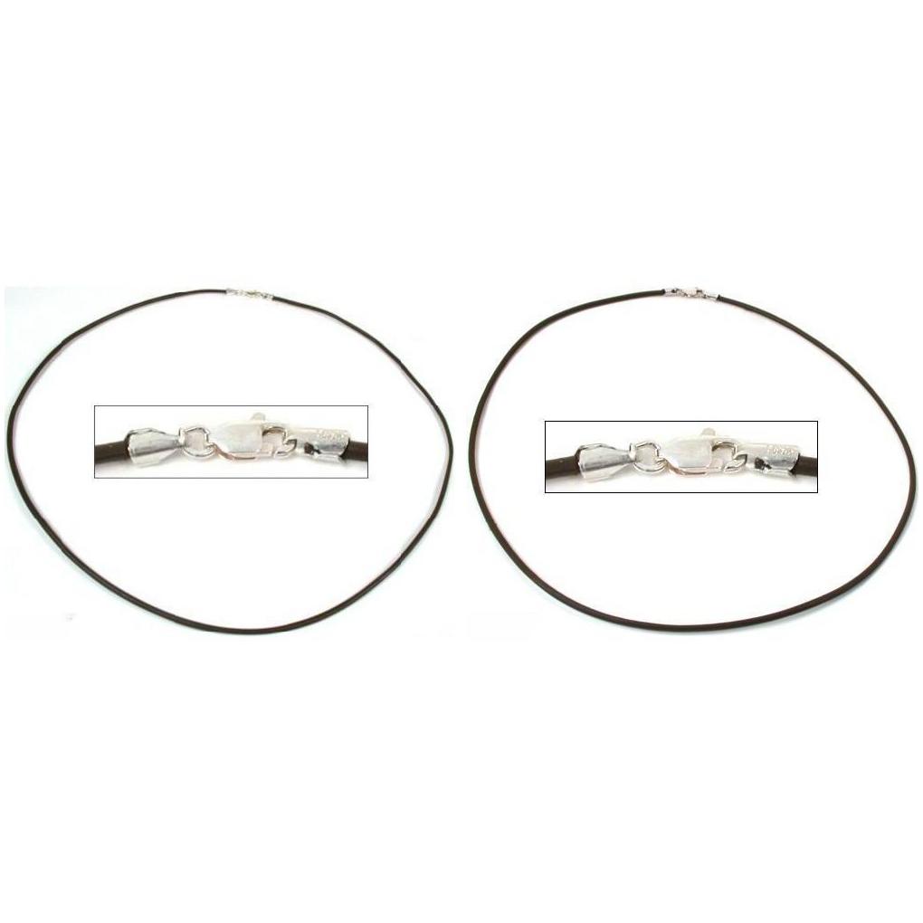 Brown Leather Cord NeckLace 16&#x22; &#x26; 18&#x22; Kit 2 Pcs