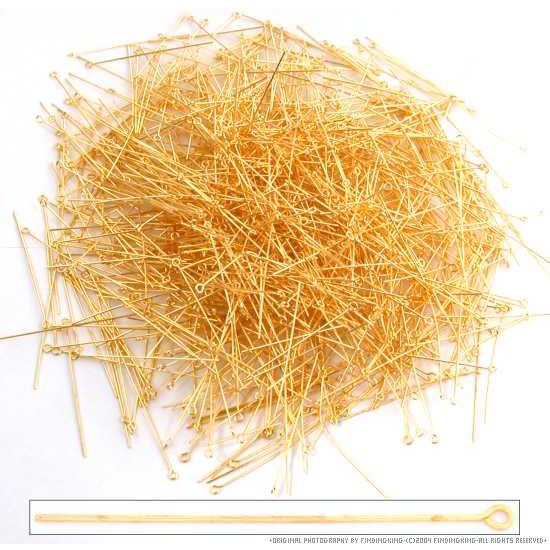 1000 Brass Plated Eye Pins For Jewelry Making