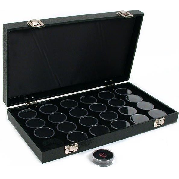 thumbnail image 2 of Gemoflove 5-Row Gemstone Travel Display Box - Faux Leather, 5 Columns 2 of 6