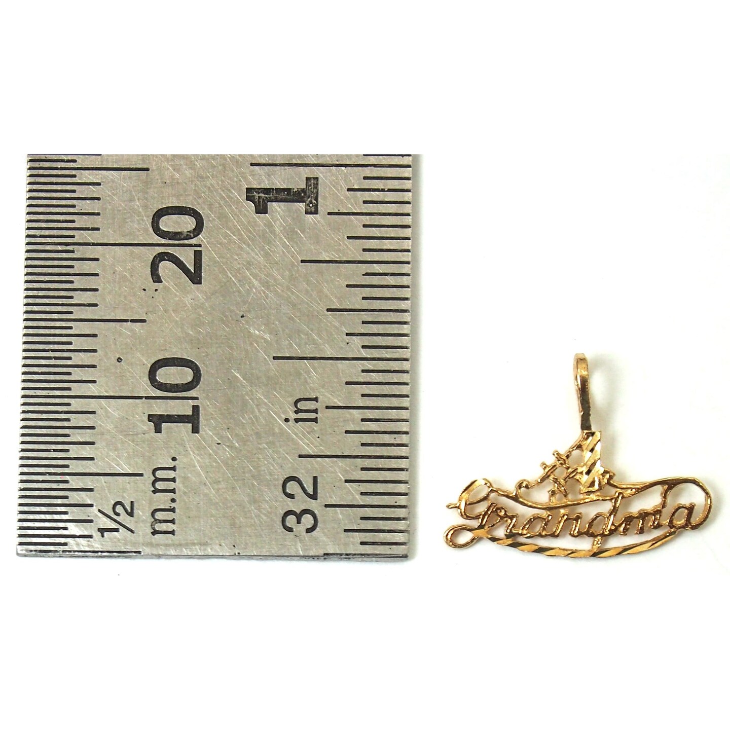 14K Gold #1 Grandma Charm with 18&#x22; Gold Cable Chain &#x26; Gift Box