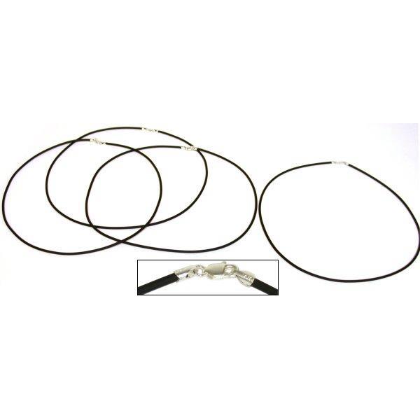 Rubber Cord Necklace Black 18&#x22; 4Pcs