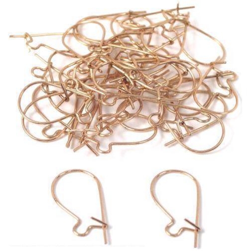 36 Kidney Earring Wires Jewelry Gold Plated 22 Gauge