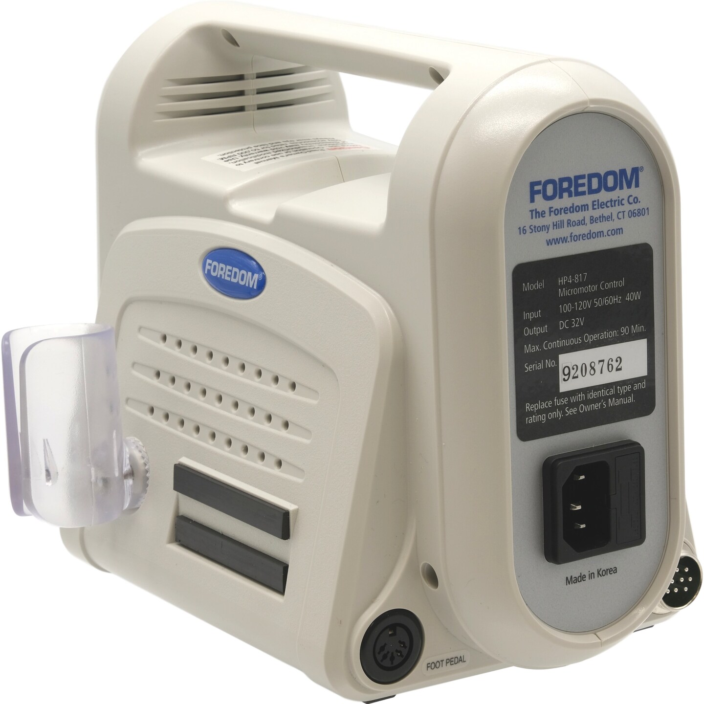 Foredom Brushless Micromotor Dual Port Brushless Handpiece 50K RPM K.1050 3/32"