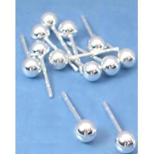 12 Ball Earrings Piercing Studs Sterling Silver Parts