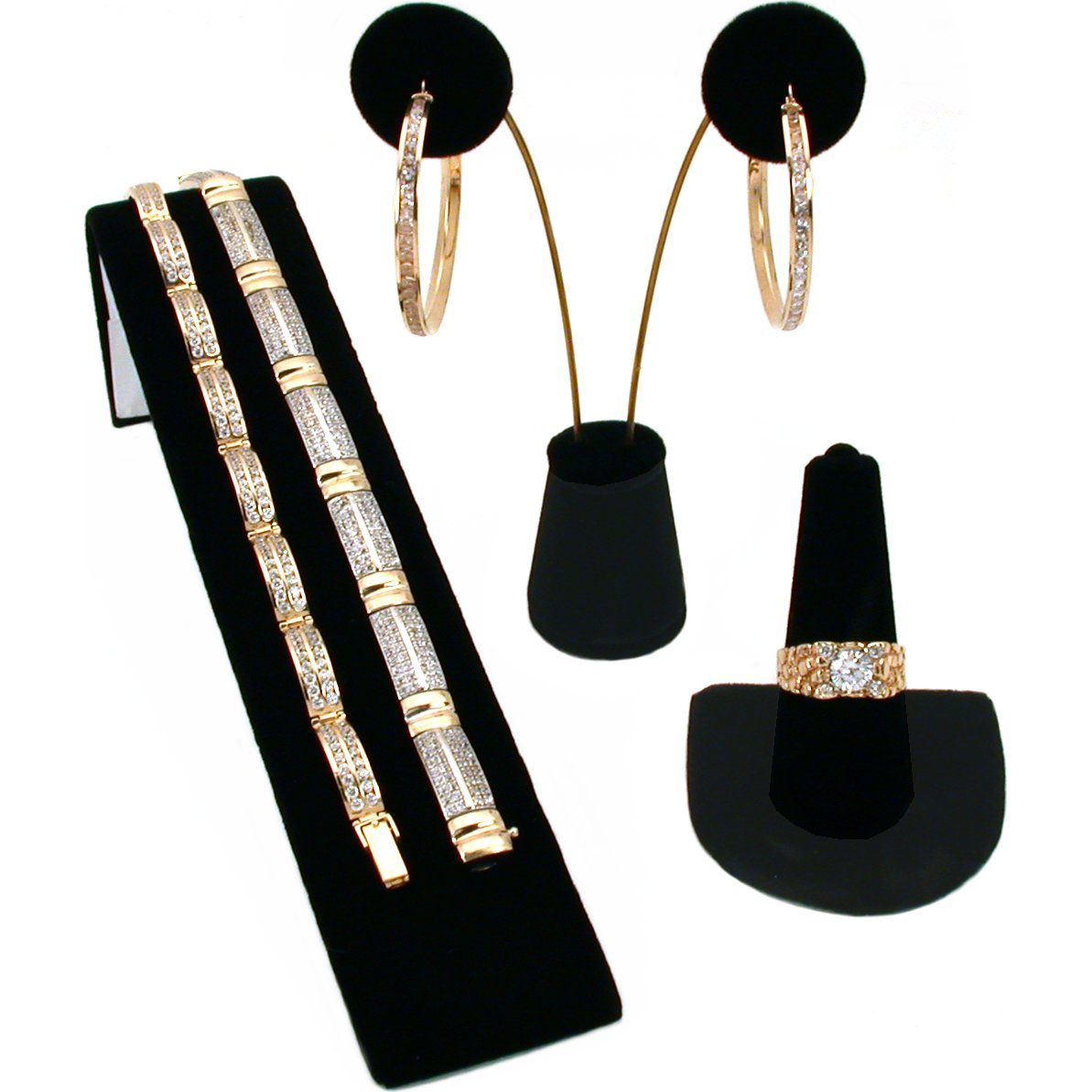Black Velvet Bracelet Earring Jewelry Displays 3 Pc Set Michaels
