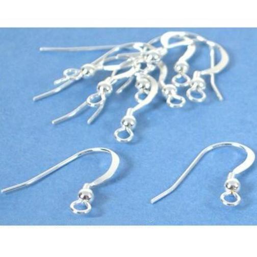 10 Fish Hook Earrings Sterling Silver Earwires with Ball 21 Gauge