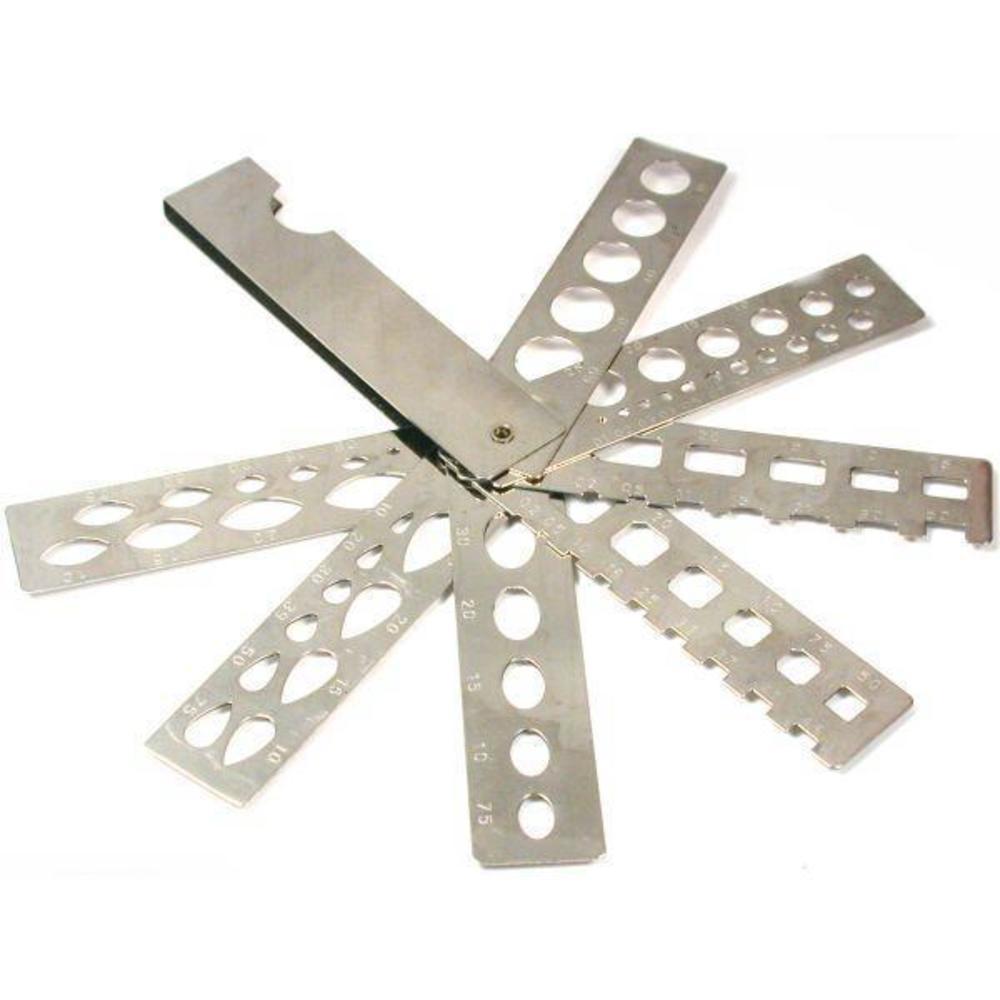 thumbnail interactive-video image 1 of EuroTool Diamond & Gemstone Estimator Gauge - 36 Stone Sizes, Pocket Fan Gauge 1 of 6