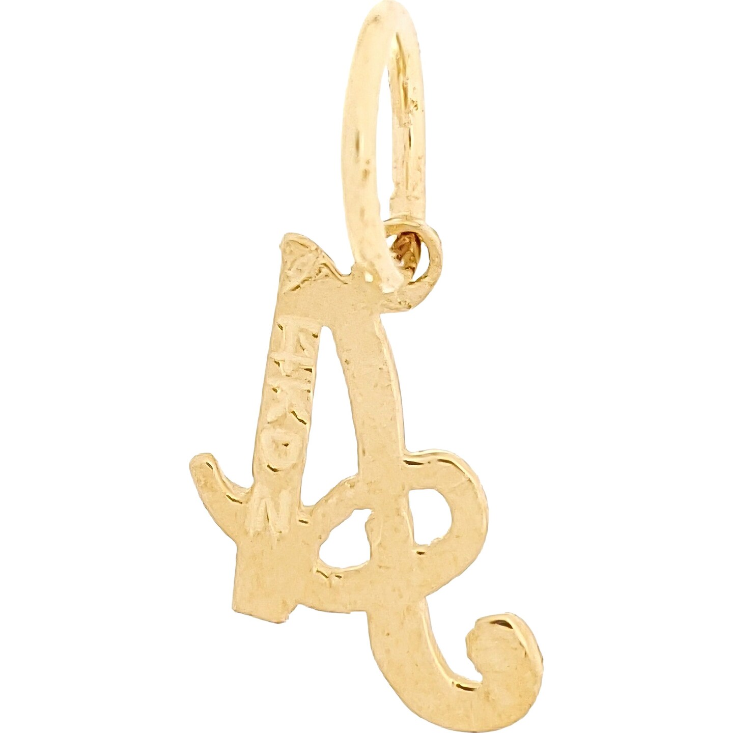 Cursive Letter &#x22;A&#x22; Charm 14k Gold 10mm