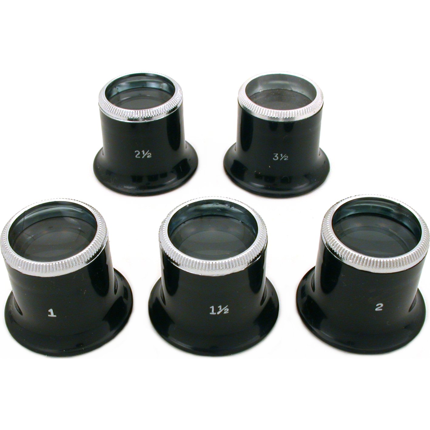 5 Jewelers Loupes Magnifiers Eyeglass Stamp Coin Tools