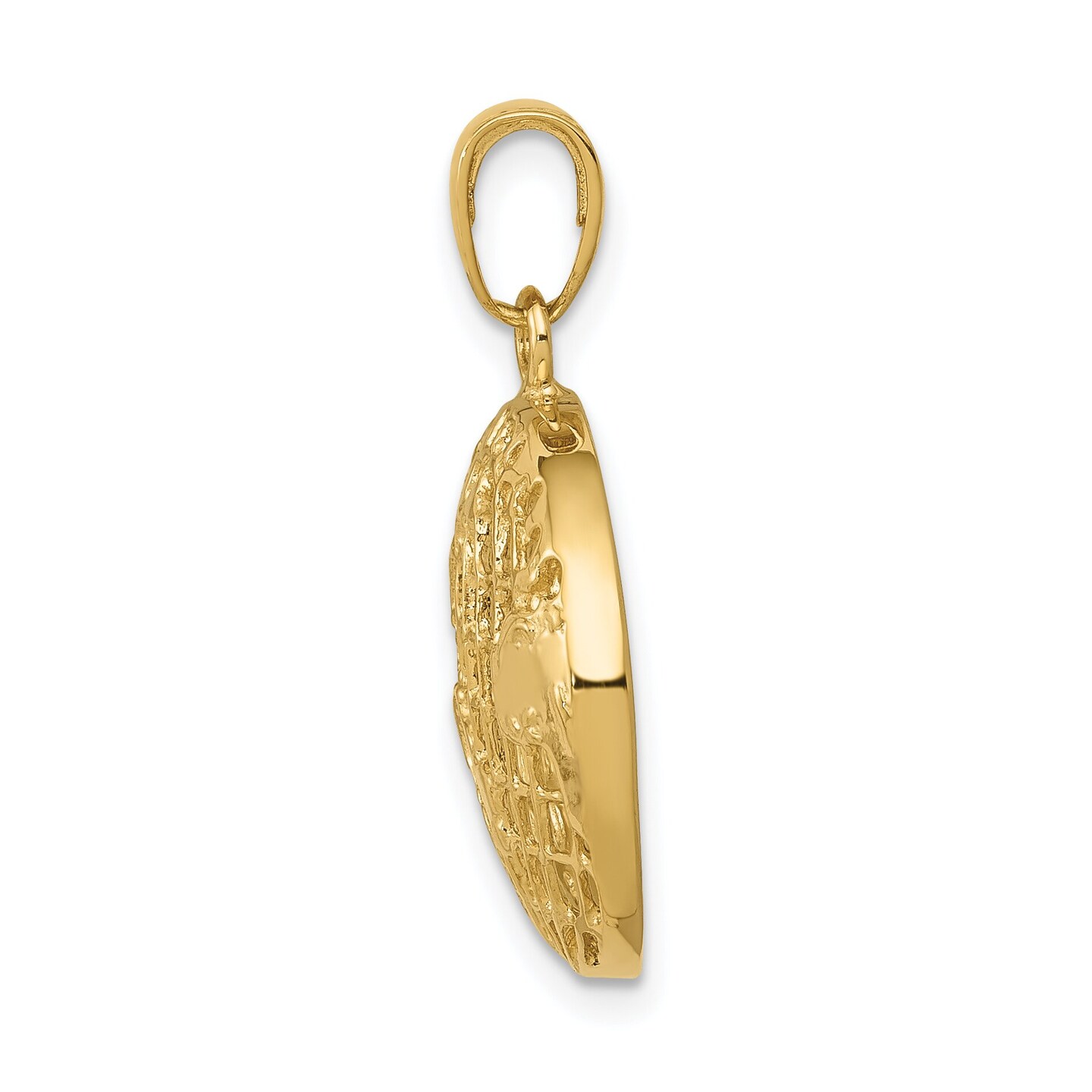 14K Yellow Gold Globe Charm Polished World Pendant