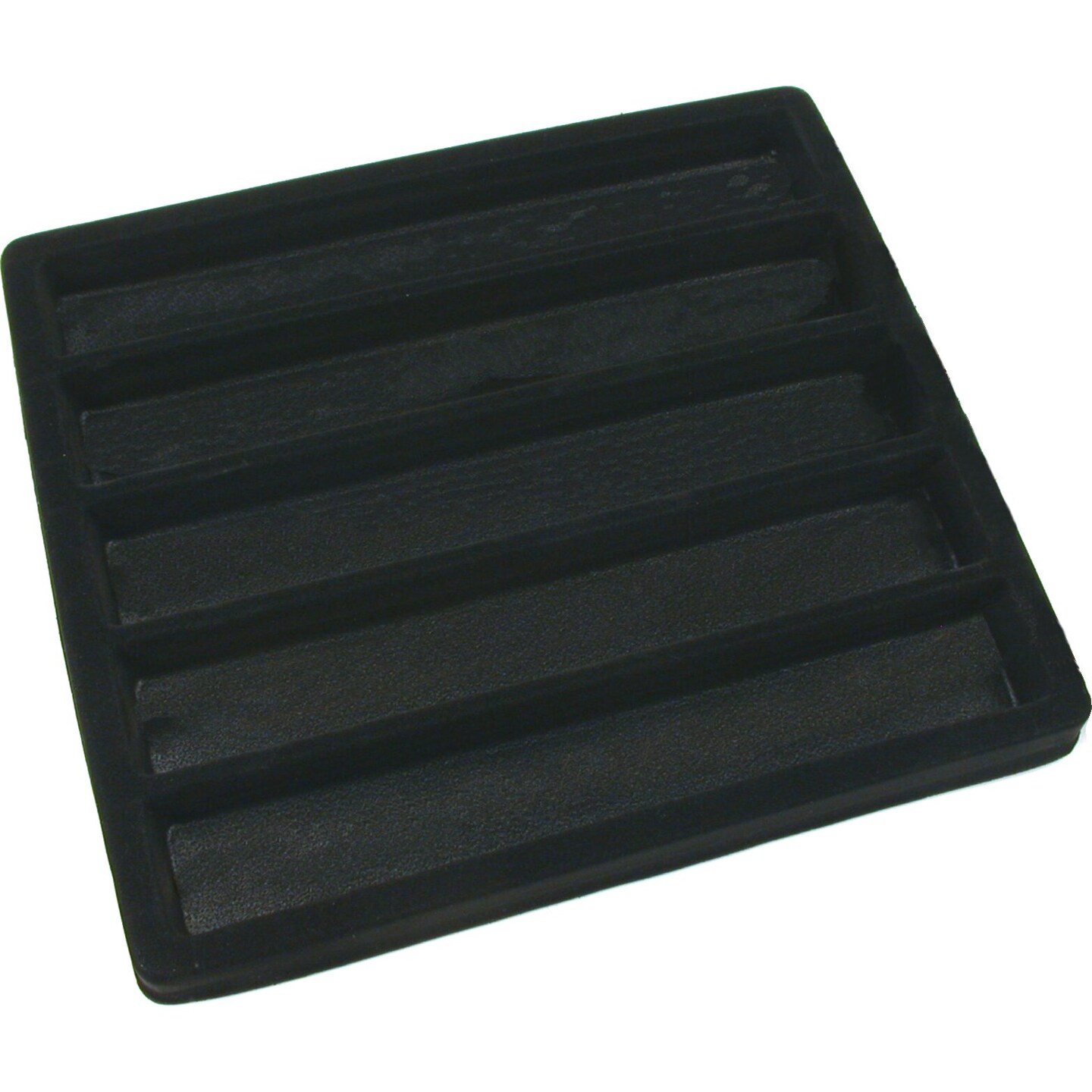 Black Square Display Case (Glass-top Removable Lid) w/ Black 5-slot Plastic Tray