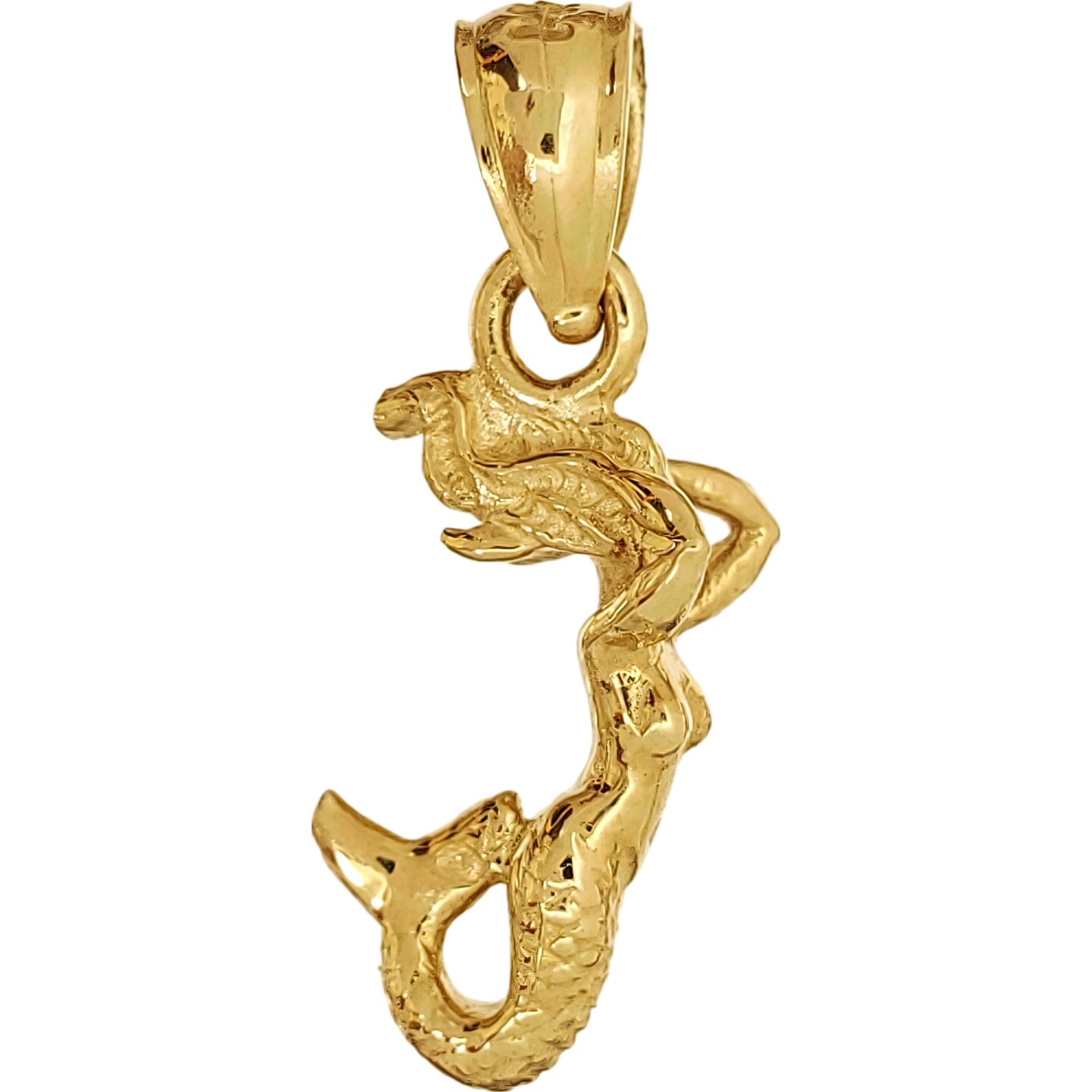 14K Gold Mermaid Charm Nautical 15mm