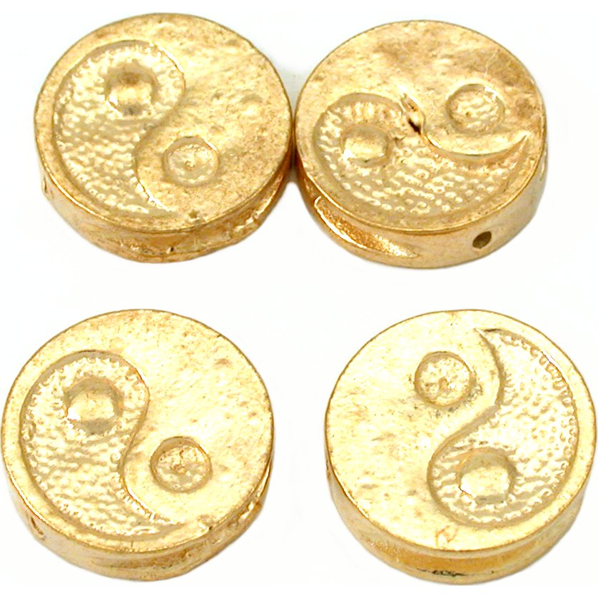 Yin Yang Beads Gold Plated 16mm 15 Grams