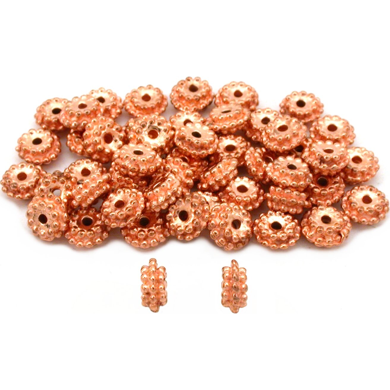 Rondelle Bali Beads Copper Plated Parts 7.5mm Approx 50 | Michaels